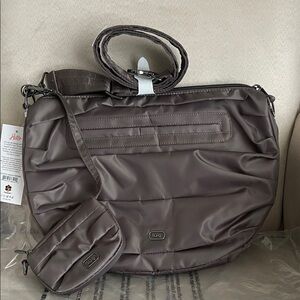 NWT Lug Scuffle Pleated Crossbody Bag in Walnut Brown